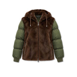 ZOE PARIS Piumino donna con ecofur Verde Militare