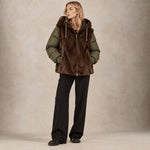 ZOE PARIS Piumino donna con ecofur Verde Militare