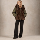 ZOE PARIS Piumino donna con ecofur Verde Militare