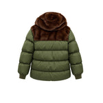 ZOE PARIS Piumino donna con ecofur Verde Militare