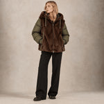 ZOE PARIS Piumino donna con ecofur Verde Militare