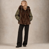 ZOE PARIS Piumino donna con ecofur Verde Militare