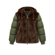 Piumino donna con ecofur Verde Militare