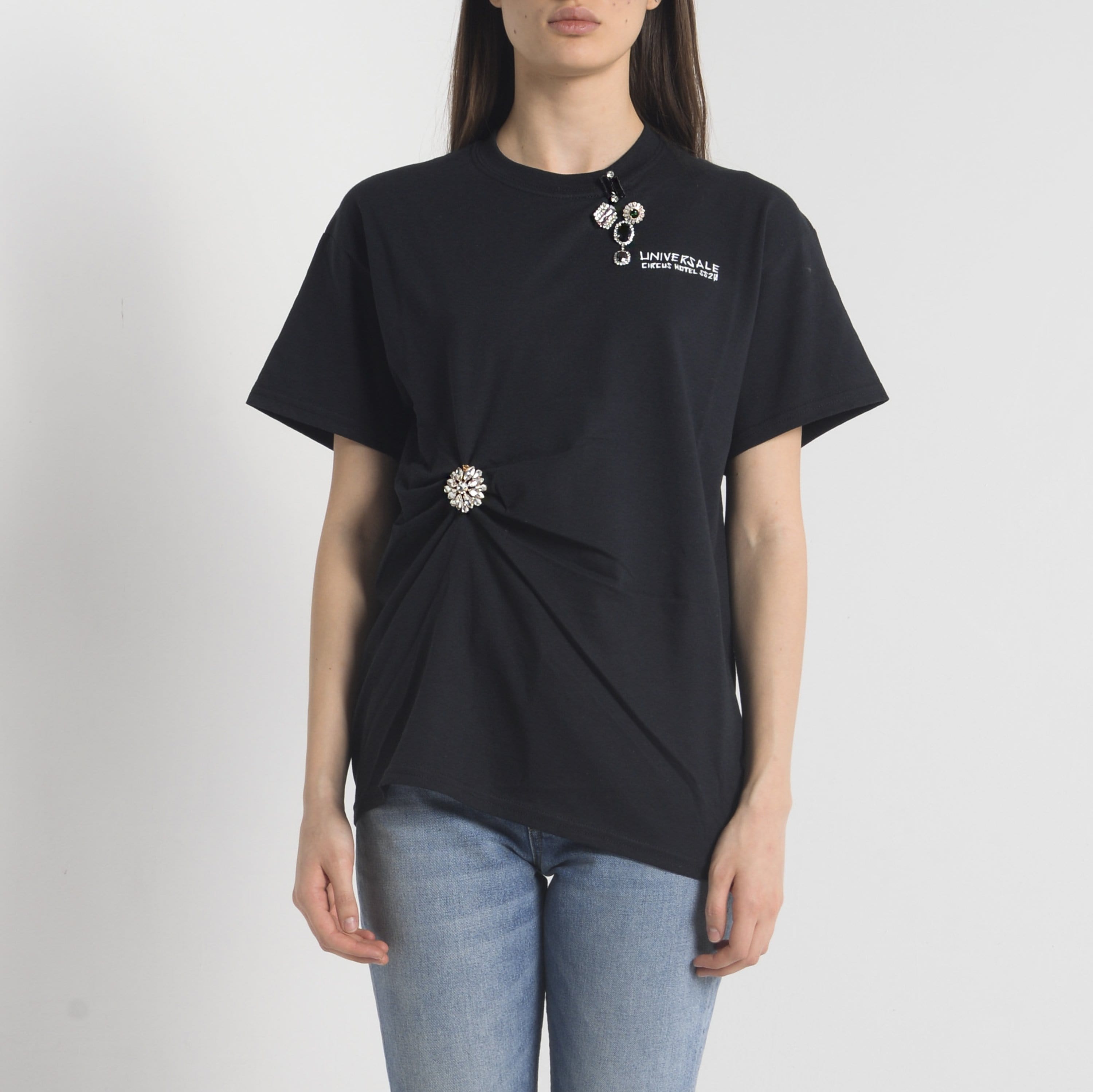 CIRCUS HOTEL T-shirt con Spille Nera