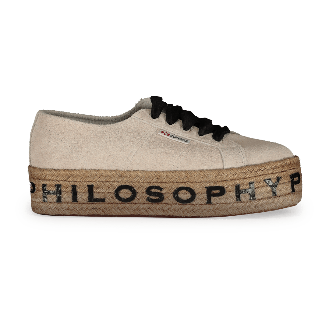 PHILOSOPHY Sneakers Platform di Superga in Camoscio Suola Corda