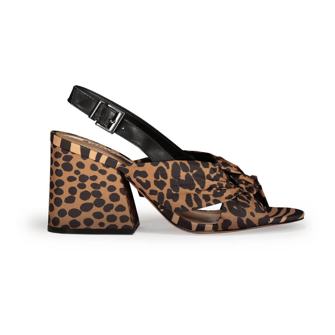 SCHUTZ Sandalo Incrociato Tessuto Leopardato