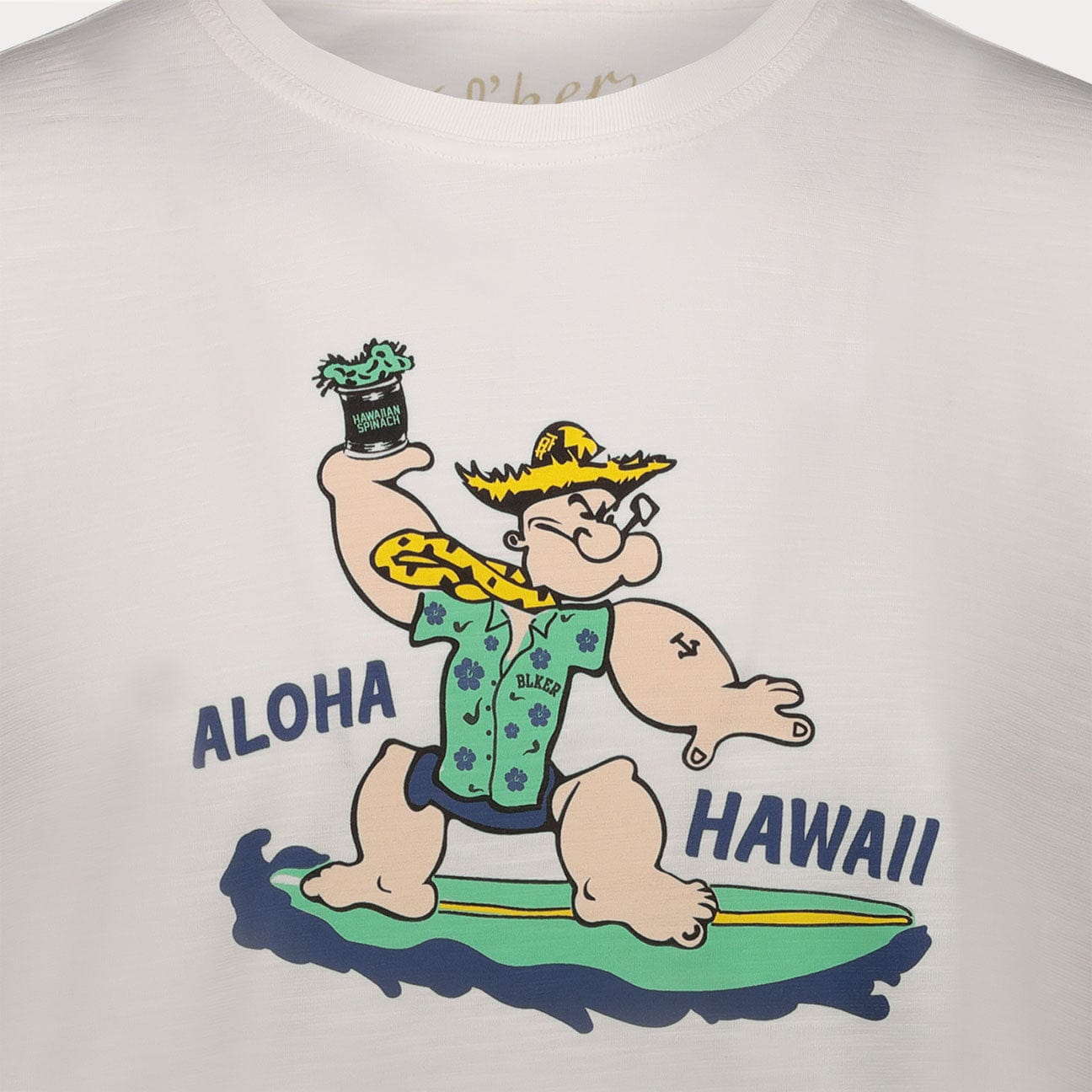 BLEEKER T-Shirt "Aloha Hawaii" Bianco