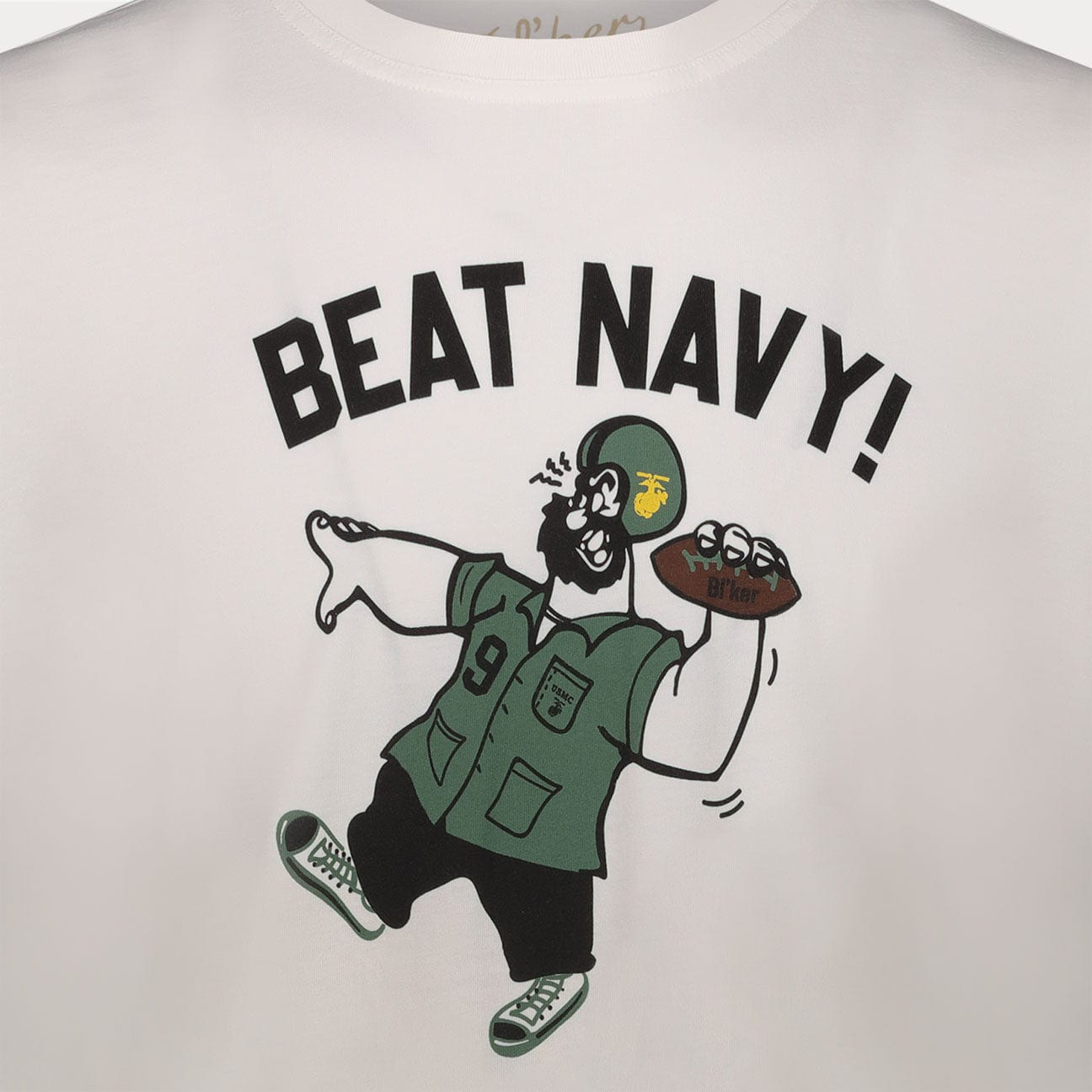 BLEEKER T-Shirt "Beat Navy" Bianco