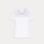MAJESTIC T-Shirt basica con scollo V Bianco