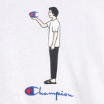 CHAMPION T-shirt con Grafica e Logo Bianca