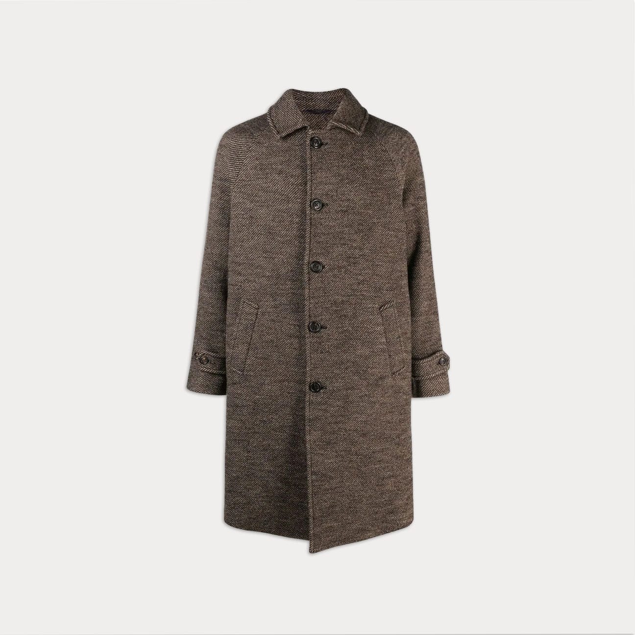 CIRCOLO1901 Cappotto in twill di lana monopetto Marrone
