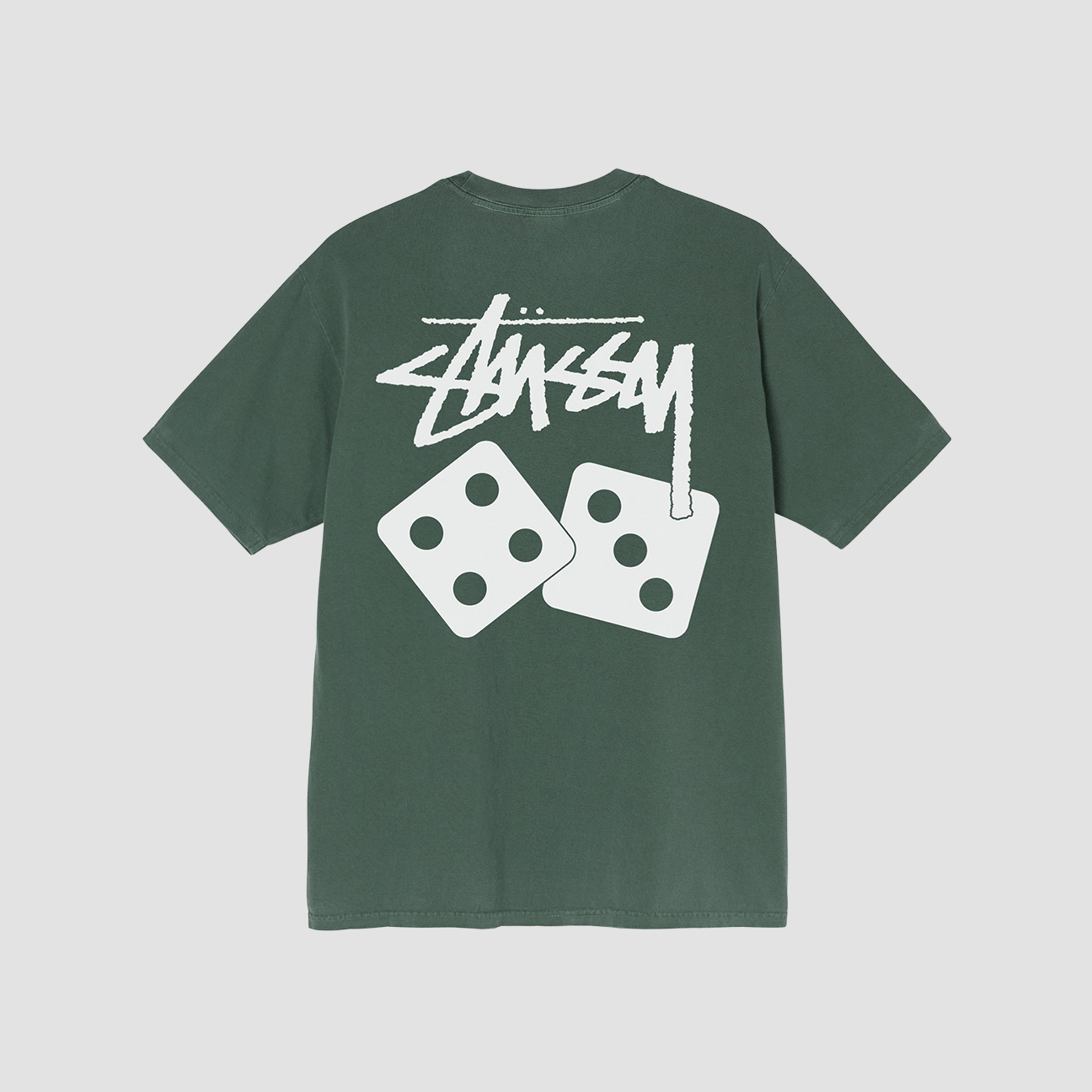 STUSSY T-Shirt Dice P. Dyed Verde