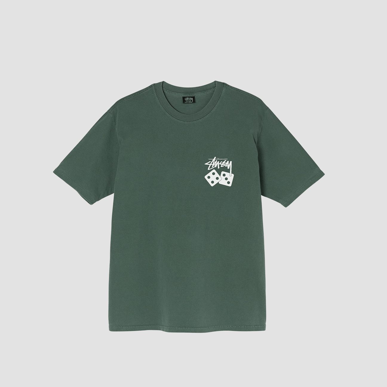 STUSSY T-Shirt Dice P. Dyed Verde
