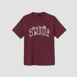 STUSSY T-Shirt Flower Collegiate Bordeaux