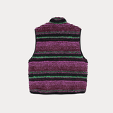 STUSSY Gilet in sherpa a righe Viola