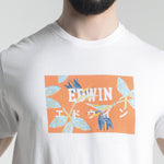 EDWIN T-shirt Girocollo Grafica arancio e Bianca