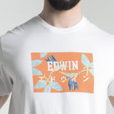 EDWIN T-shirt Girocollo Grafica arancio e Bianca