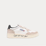 AUTRY Sneakers Medalist Low Lettering Bianco e Blue