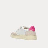AUTRY Sneakers Medalist Low Bianco e Fuxia