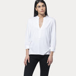 MAJESTIC T-Shirt scollo a V Bianco