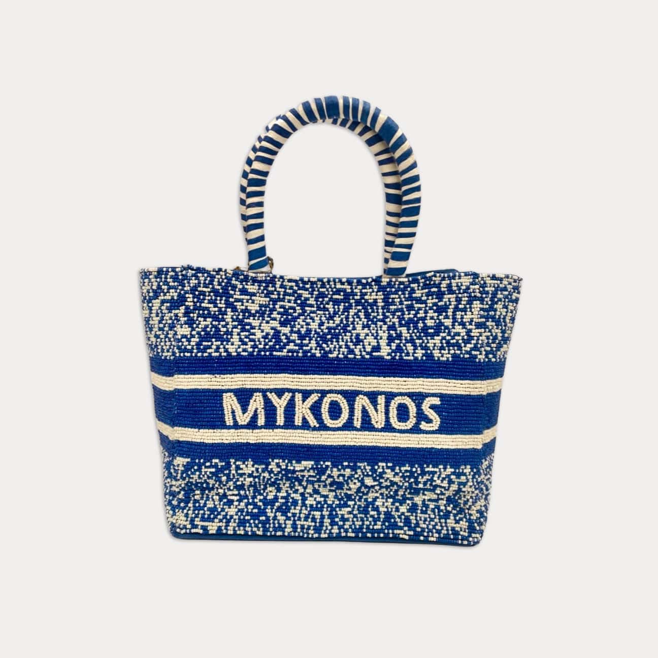 DE SIENA Borsa con perline Mykonos Blue