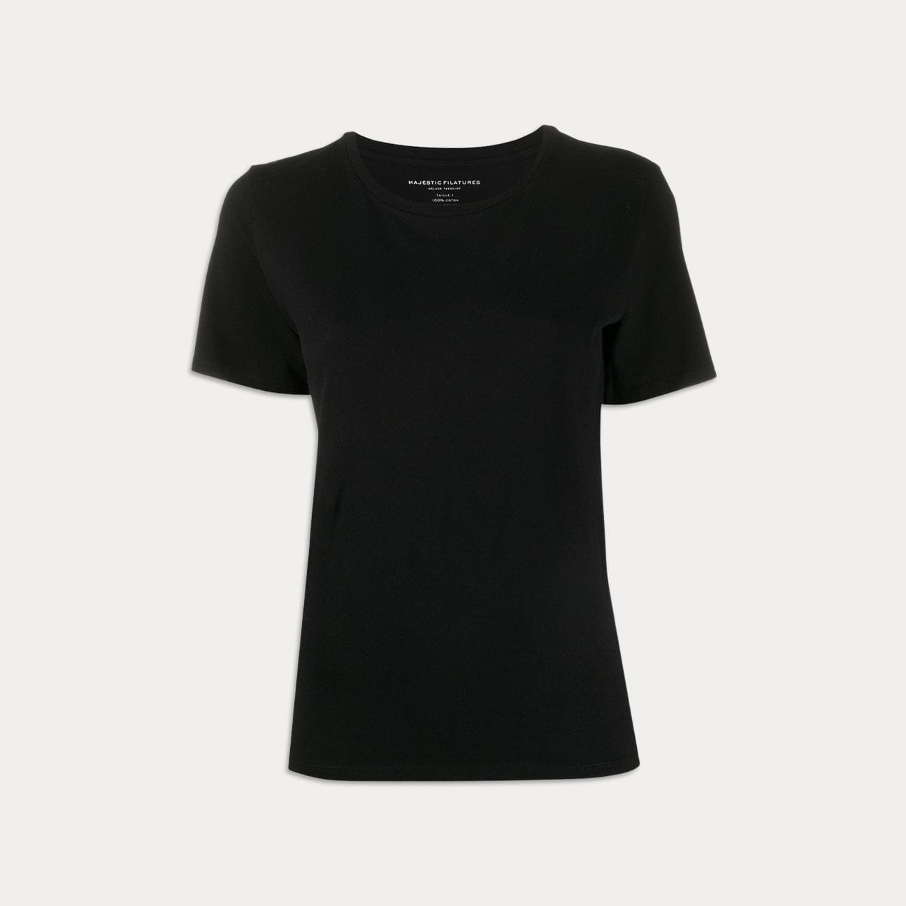 MAJESTIC T-Shirt basica girocollo Nero