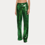 PHILOSOPHY Pantaloni Oversize in paillettes Verde