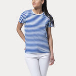 MAJESTIC T-Shirt a righe Blue Oltremare