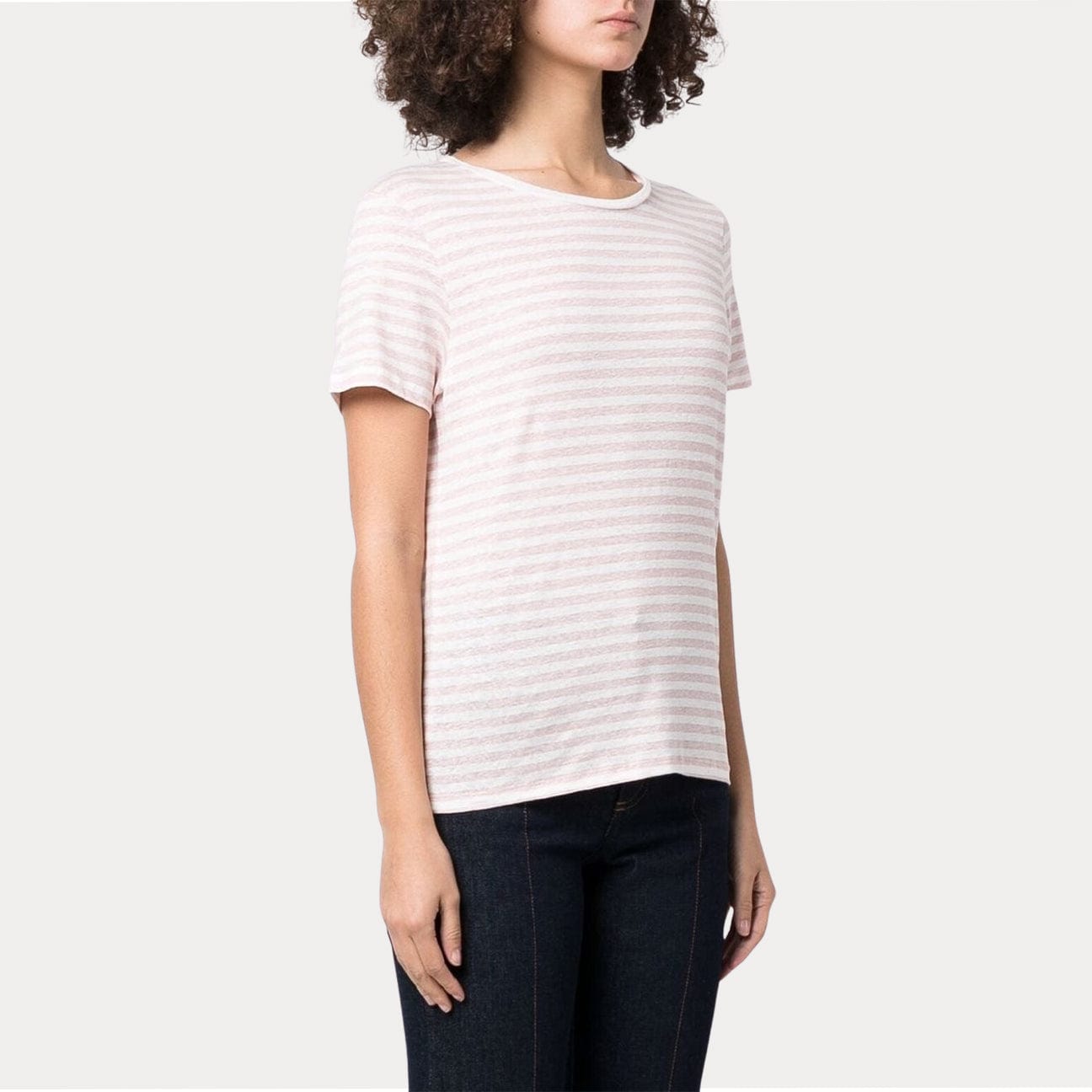MAJESTIC T-Shirt a righe Blue Oltremare Rosa