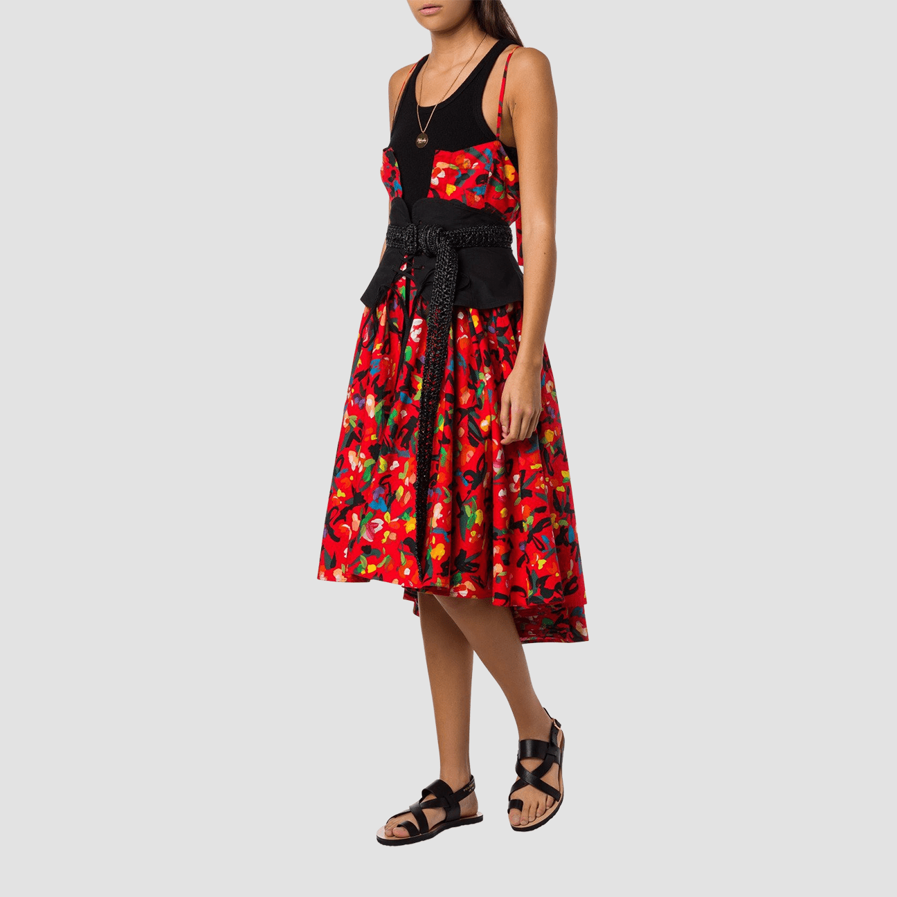 PHILOSOPHY Abito Maxi Painted flower Rosso