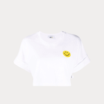 PHILOSOPHY T-Shirt Crop con Smiley Bianco
