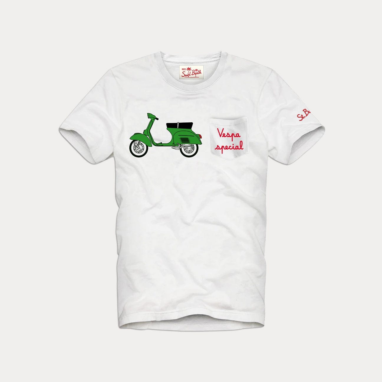 MC2 SAINT BARTH T-Shirt "Vespa 50" Edition Bianco